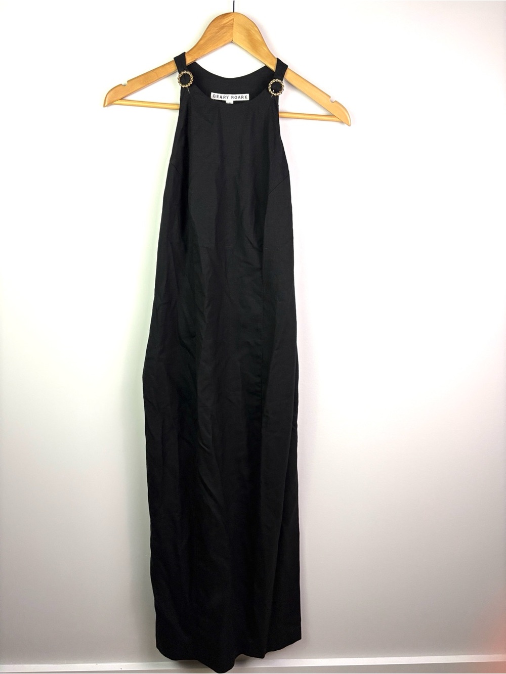 Vintage Geary Roark Black Halter Maxi dress size 6
